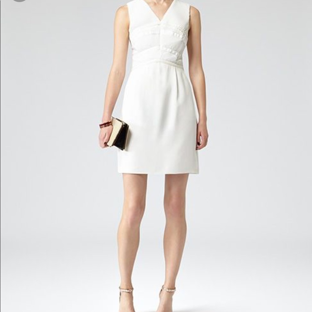 Elodie Pleated Creme Reiss dress